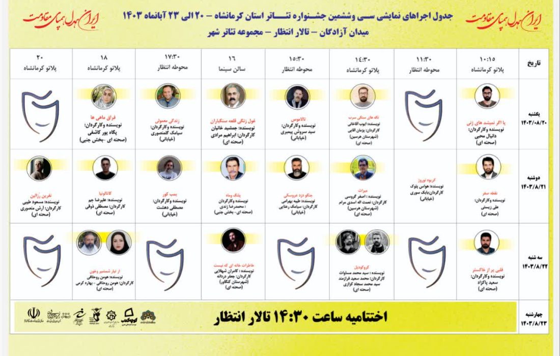 اجرای پنج نمایش صحنه ای و سه نمایش خیابانی در دومین روز از جشنواره تئاتر استان کرمانشاه