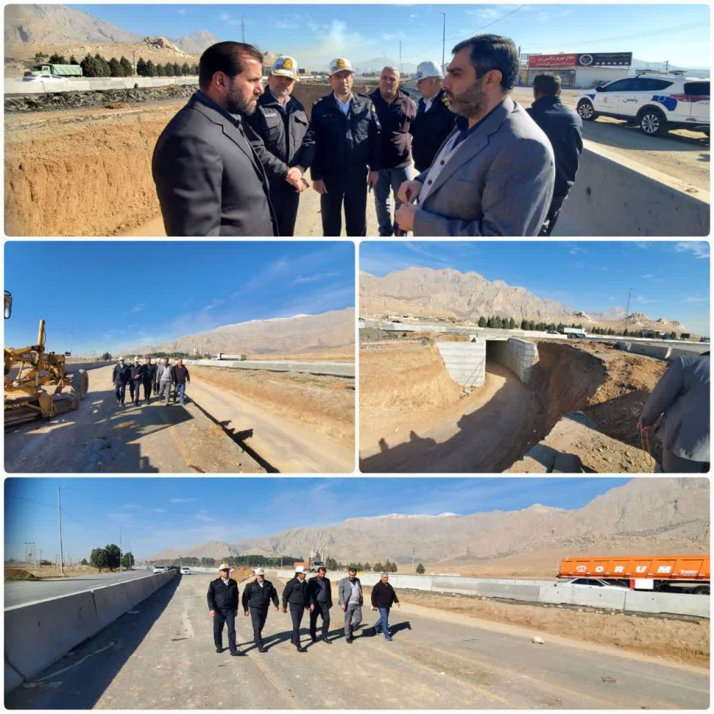 بازدید راهداری از تقاطع غیر همسطح کارخانه سیمان